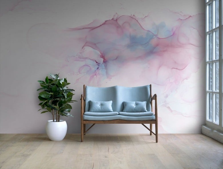 watercolor-wallpaper-in-a-minimalist-room